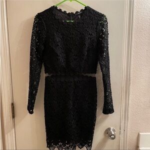 Forever 21 Black Cut Out Lace Dress Size Small Fits XS